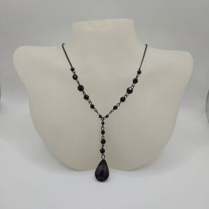 Short Black Beaded Necklace